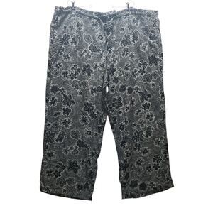 Sonoma Black Floral Wide Leg Pants 3X – Linen Blend Y2K Lounge Vibes